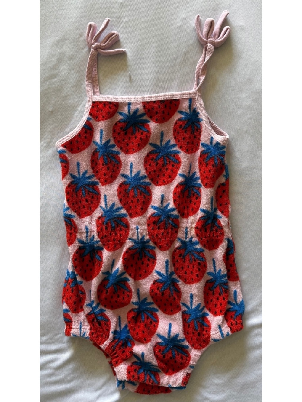 EUC Hanna Andersson Strawberry Terry Romper